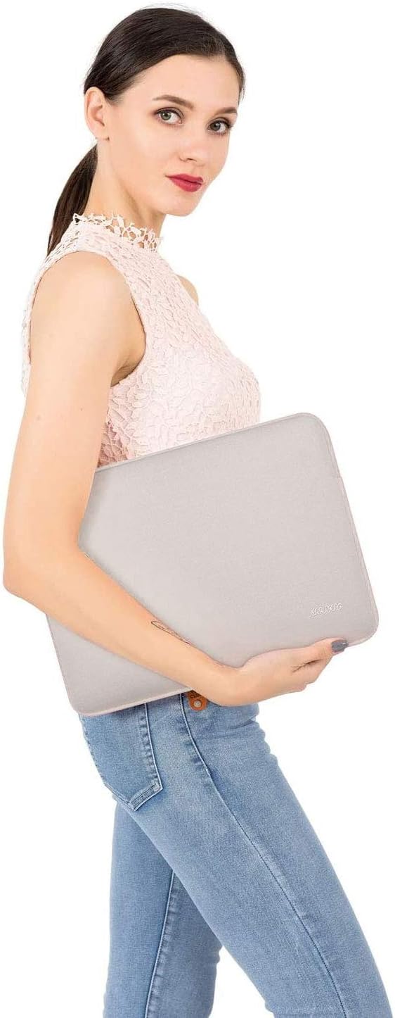 MOSISO Laptop Case 13.3 inch, 13-13.3 inch Laptop Sleeve Bag Compatible with MacBook Air/Pro 13/Pro 14 M5 M4 M3 M2 M1, HP Dell ASUS Lenovo, Neoprene Computer Sleeve Bag with Small Case, Baby Pink - Colors B