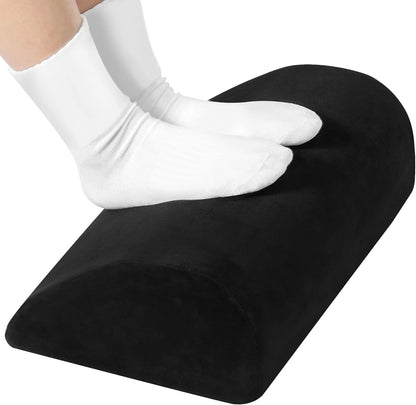 Amazon Basics Foam Foot Rest for Under Desk, Supportive Stool for Home and Office with Washable Cover, 5.1 x 10.2 x 17.3 in, Black