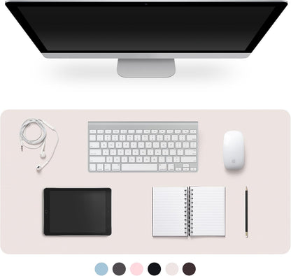 Leather Desk Pad Protector,Non-Slip Desk Pad,on-Slip PU Leather Large Mouse Pad,Easy Clean Desk Protecor Mat,Writing Pad for Office Work/Home/Decor(Black, 23.6" x 13.7")