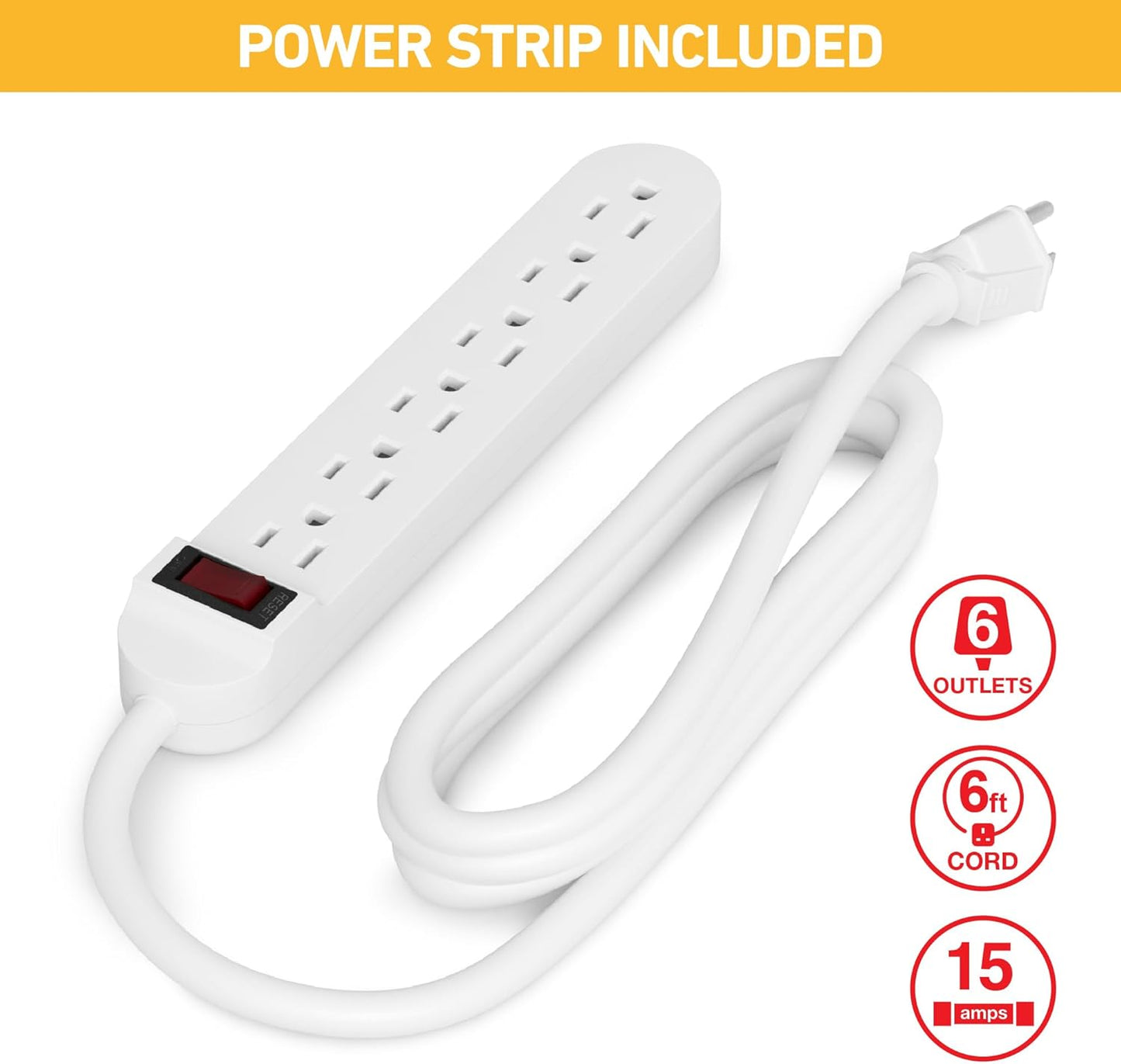 D-Line Cable Management Box, Power Strip Cover, Floor Outlet Hider, Desk Cord Organizer, Hide Extension Leads, 12.75" (L) x 5" (W) x 4.5" (H), for use with Power Strips up to 10.5in (L) - Small, Black