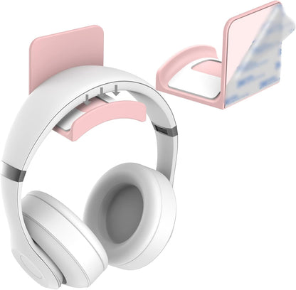 HomeMount Headphone Stand Headset Holder - Adhesive Gaming Headphone Hanger Hook Desk Mount for Most Headphone & Controller (White)