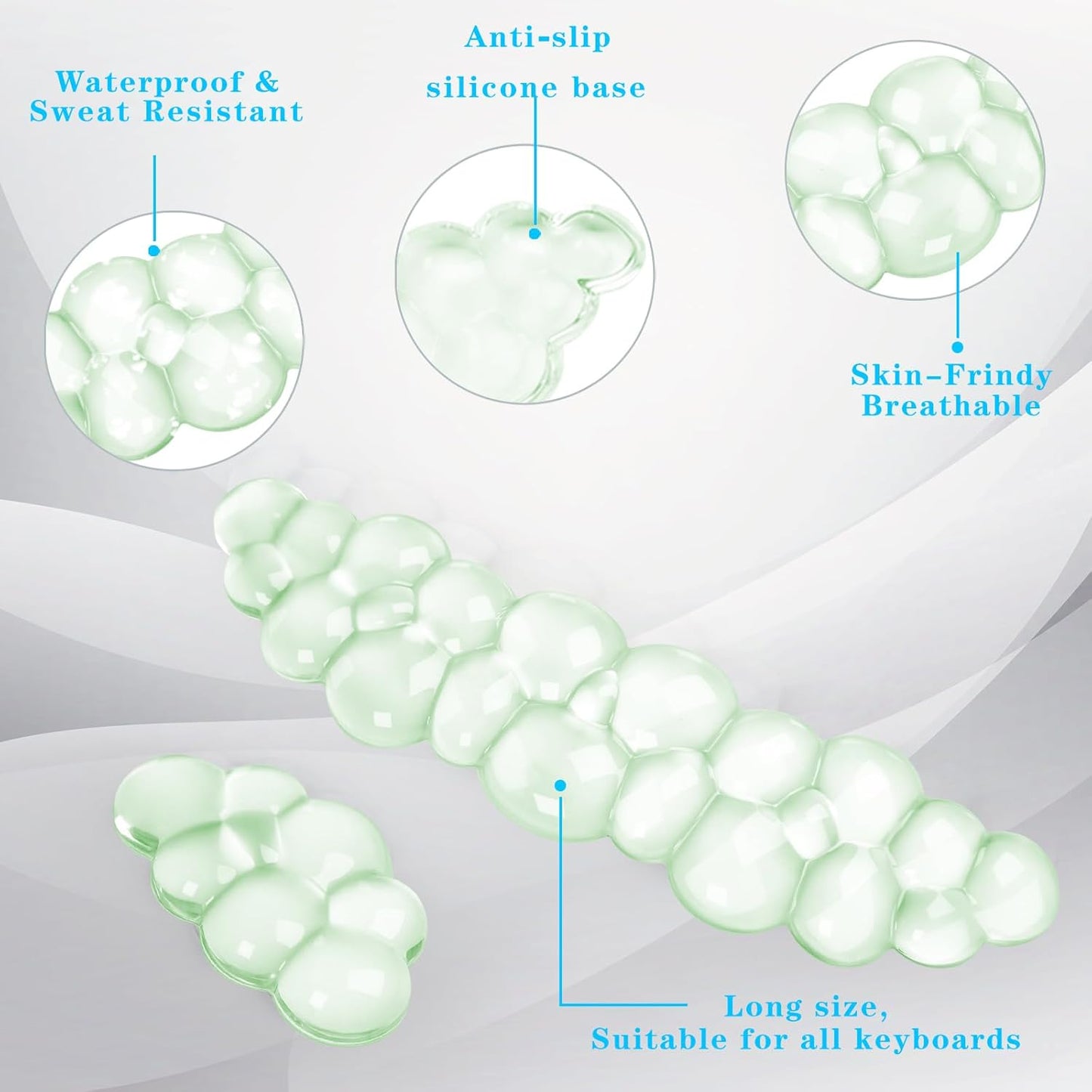 Gel Cloud Keyboard and Mouse Wrist Rest, Cute Wrist Support and Arm Support Keyboard Rest for Keyboard and Mouse Typing Pain Relief，Suitable for Office/Computer/Laptop/Gaming（White）