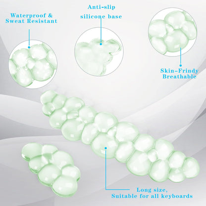 Gel Cloud Keyboard and Mouse Wrist Rest, Cute Wrist Support and Arm Support Keyboard Rest for Keyboard and Mouse Typing Pain Relief，Suitable for Office/Computer/Laptop/Gaming（White）