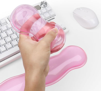 Gel Cloud Keyboard and Mouse Wrist Rest, Cute Wrist Support and Arm Support Keyboard Rest for Keyboard and Mouse Typing Pain Relief，Suitable for Office/Computer/Laptop/Gaming（White）
