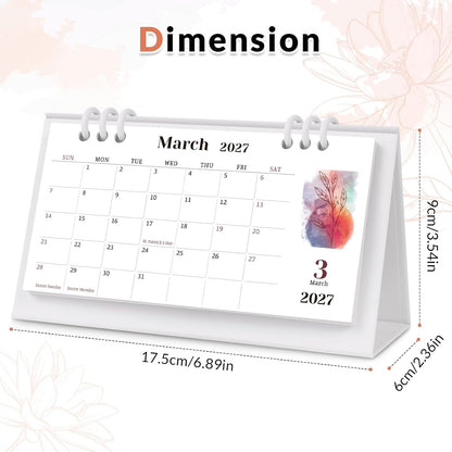 KONVINIT Small Desk Calendar 2026-2027, 6.3" x 3.1", 2026 Desk Calendar - Runs From January 2026 Until December 2027, 24 Months Mini Desktop Calendar for School, Home and Office Supplies