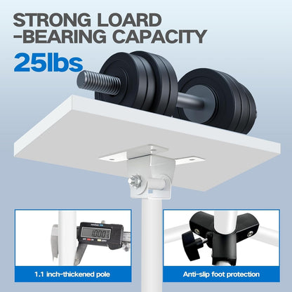 Projector Stand, 33LB Load Bearing & 22-55" Height Adjustable, for Projector/Laptop/DJ Gear, Outdoor/Office/Studio - Stable Base (Black)