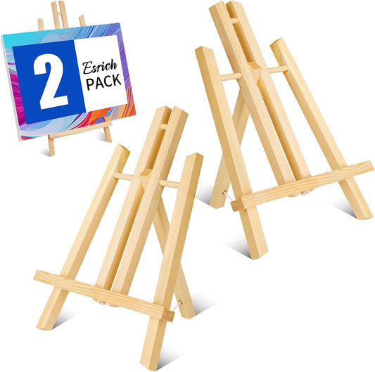 ESRICH 24 Pack 11.8" Wood Easels,Tabletop Easel for Painting,Painting Party, Displaying Canvases, Kids Student Table School Desktop, Portable Canvas Photo Picture Sign Holder