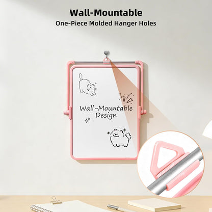Colorful Dry Erase White Board 8.3x11in, Magnetic Desktop Board with Stand, 2 Markers (Eraser Head), 4 Magnets - Double-Sided Easel for Daily Planning, Memo, Office/Home/School (Blue)