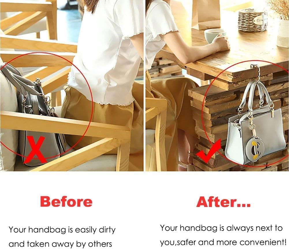 KSMD Variety Design Purse Hooks for Table and Bars,Portable Purse Hanger Organizers Hooks Handbag Pocketbook Holder Bag Storage for Desk,Foldable Folding Purse Table Hook Hanger