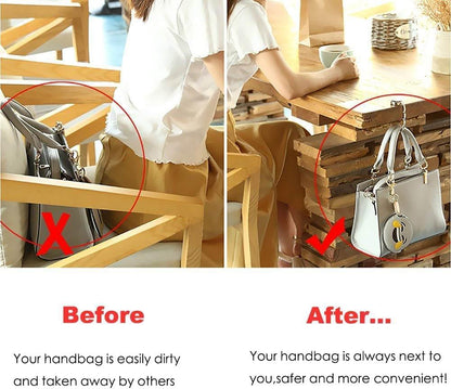 KSMD Variety Design Purse Hooks for Table and Bars,Portable Purse Hanger Organizers Hooks Handbag Pocketbook Holder Bag Storage for Desk,Foldable Folding Purse Table Hook Hanger