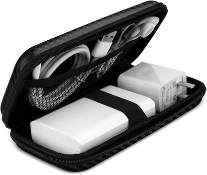iMangoo Travel Essential Electronics Organizer Pouch Charger Case, Shockproof Dual Zipper Power Bank Cables Tech Accessories Purse, Men & Women Travel Must Have Storage Bag, 6.5x3.2x1 inch Rose Gold