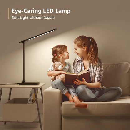Lepro LED Desk Lamp, Metal Desk Light 9.5W 800lm, Forbes Vetted Best Task Lamp, 5 Color Modes 5 Brightness Level, Dimmable Home Office Desktop Lamp for Reading, Crafting, Sewing, Puzzle, Nail, White