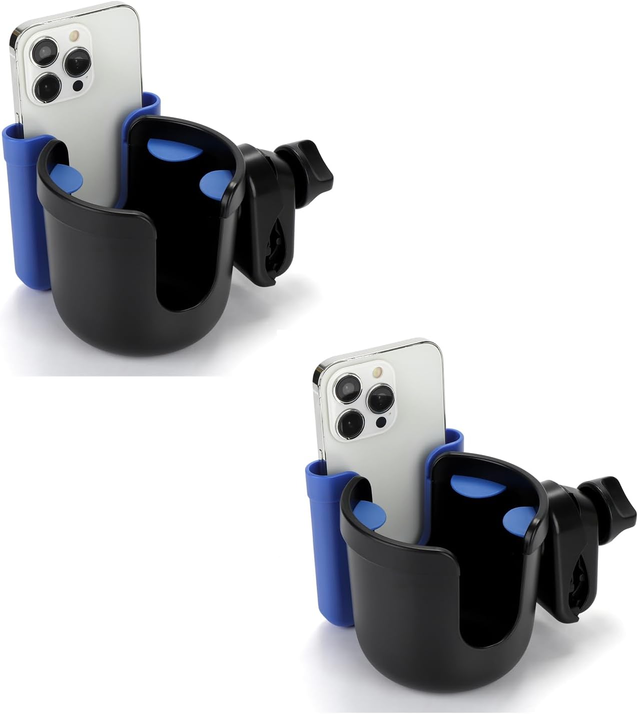 Accmor 2-in-1 Walker Cup Holder with Phone Holder, Wheelchair Cup Holder, Rollator Cup Holder, Cup Phone Holder for Walker, Wheelchair, Rollator, Mobility Scooter