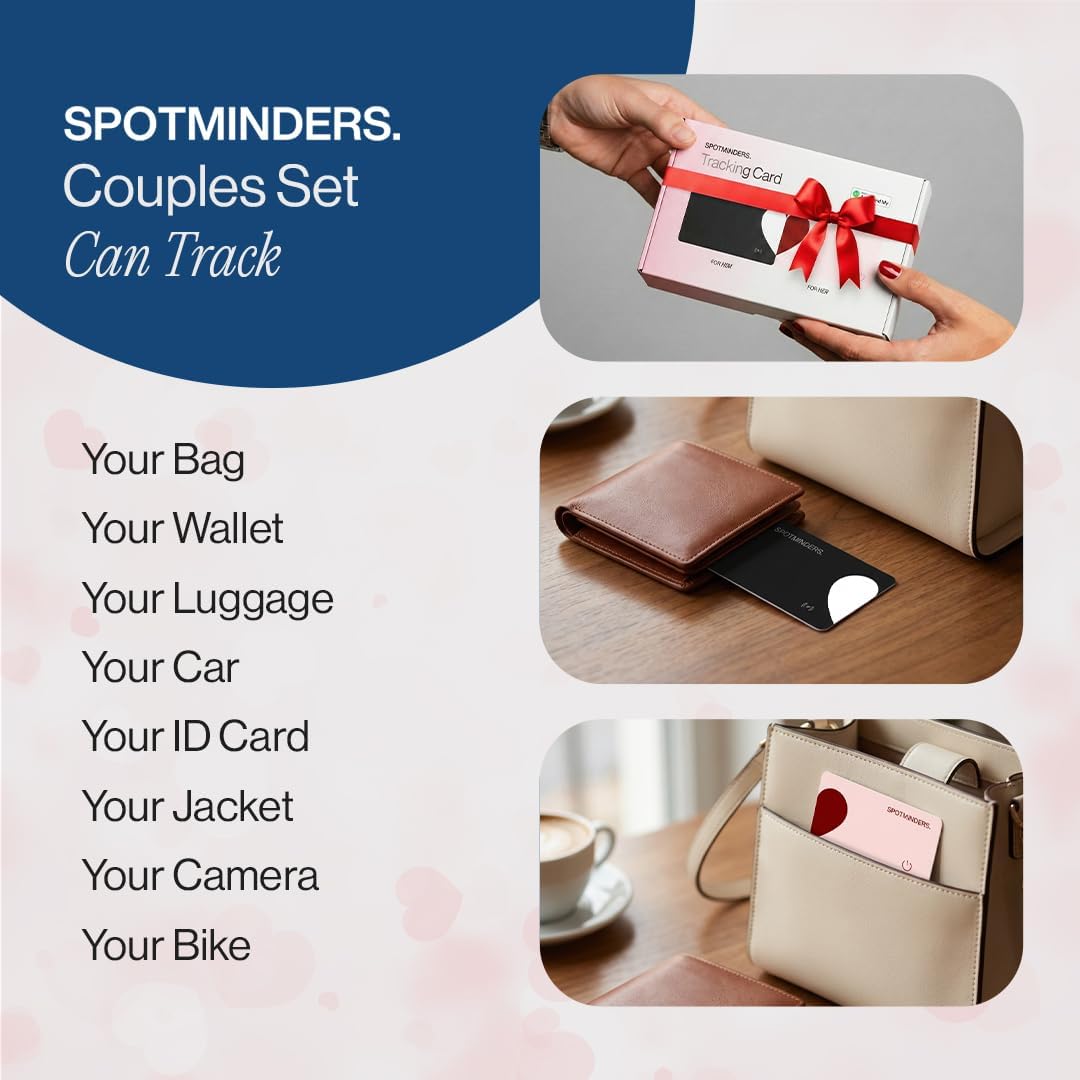 SPOTMINDERS Apple MFi Certified Wallet Tracker PRO for Travel Credit Card Design Works with Apple Find My IP68 Waterproof Rechargeable Tracking Card for Wallet Luggage Passport 0.07in Slim Item Finder