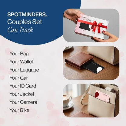SPOTMINDERS Apple MFi Certified Wallet Tracker PRO for Travel Credit Card Design Works with Apple Find My IP68 Waterproof Rechargeable Tracking Card for Wallet Luggage Passport 0.07in Slim Item Finder