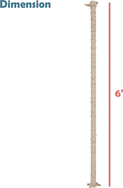 Aspen Creative 15013-21A, 6' Wheat Faux Silk Fabric Cord & Chain Cover, Easy to Install for Lighting Fixture, Cable Management, Lamp Wire Cover