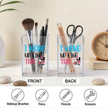 The Makeup Artist Acrylic Cosmetic Pencil Pen Holder, Funny Vanity Accessories for Girls, Makeup Brushes Holder for Beauty Specialist Esthetician, Make Up Artist MUA Appreciation Gifts