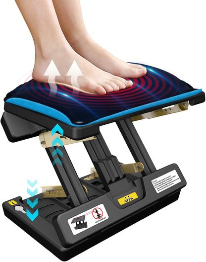 Foldable Foot Rest, Computer Foot Rest Under Desk, 12Modes Adjustable Ergonomic for Office, Loading Capacity 80 pounds, Removable EVA Cushion, All-Season(Black)