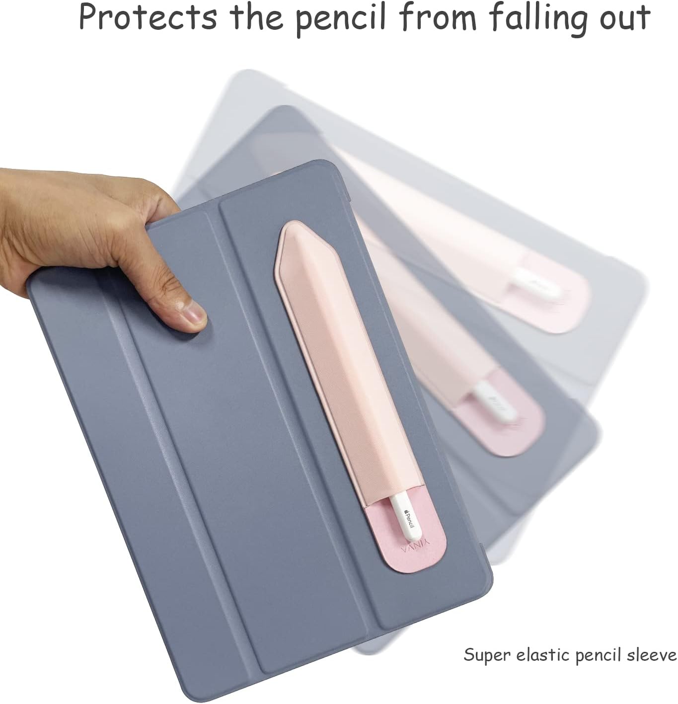 YINVA Pencil Holder Compatible with Apple Pencil 2nd Generation and 1st Gen, Elastic Sleeves Pencil Pouch Accessories Design for iPad and Stylus (Black)