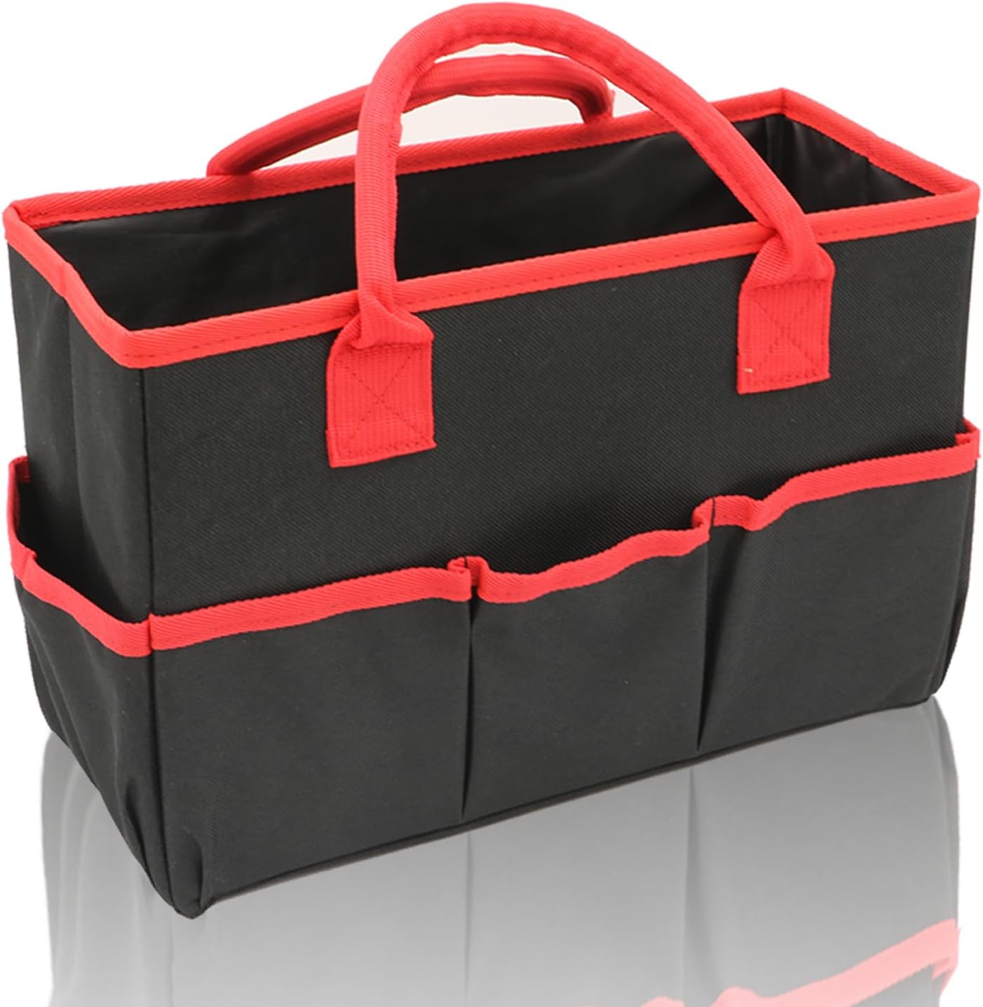 Cupohus Art Organizer Craft Storage Tote Bag with Pockets and Hadles, Oxford Fabric Carrying Caddy for Teacher, Officer, Artist, Traveler, and more – Pink