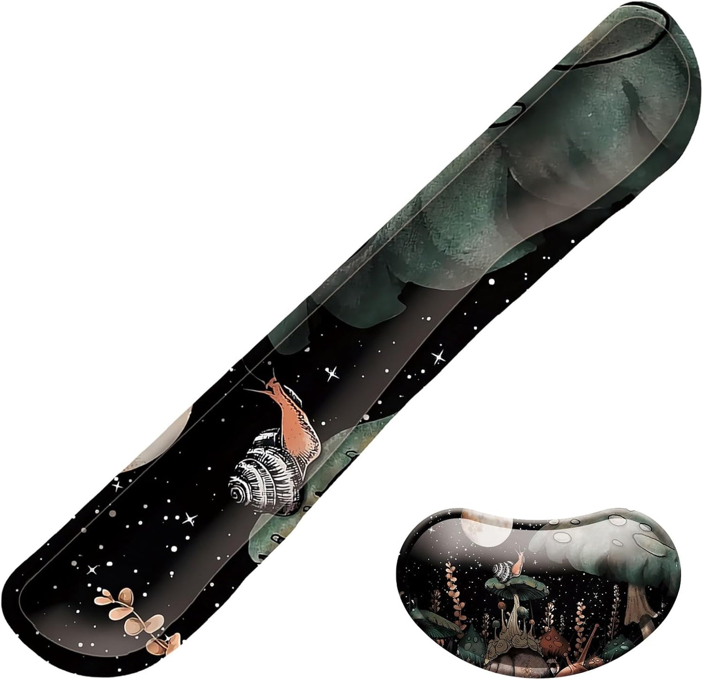 Keyboard Wrist Rest Mouse Wrist Support Set, Memory Foam Wrist Rest Pad for Computer Laptop Keyboard Mouse, Ergonomic Wrist Cushion Support for Typing Pain Relief, Gaming Home Office, Flowers Grass