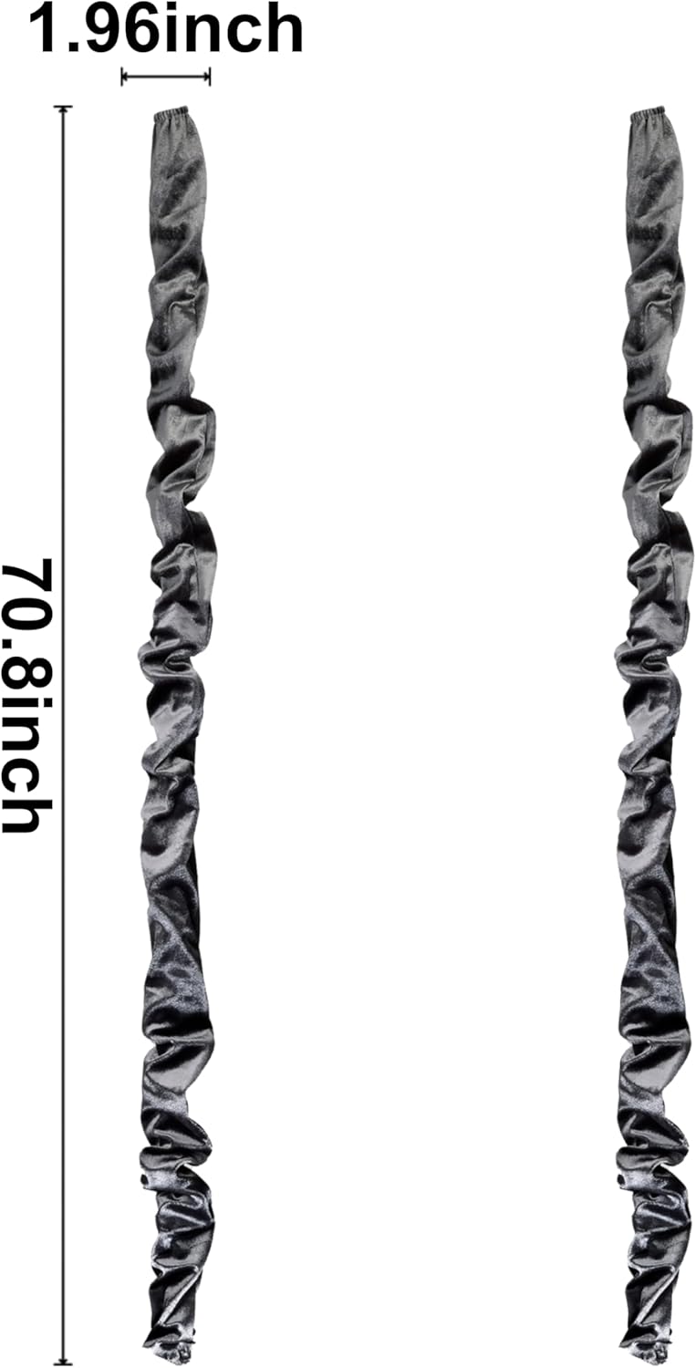 Chandelier Fabric Cord Cover 1 Pack White Chain Cover 70.8 inches Brushed Polyester Fabric Chain Sleeve for Chandelier Cord Hider Cable Management (None Touch Fasteners)