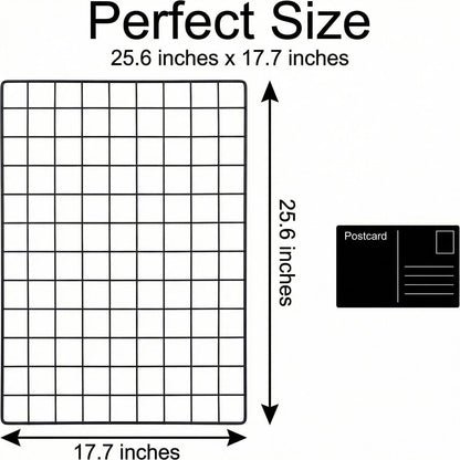 Kaforise Wire Wall Grid Panel, Multifunction Painted Photo Hanging Display and Wall Storage Organizer, Pack of 2, Size 25.6x17.7inch, Black