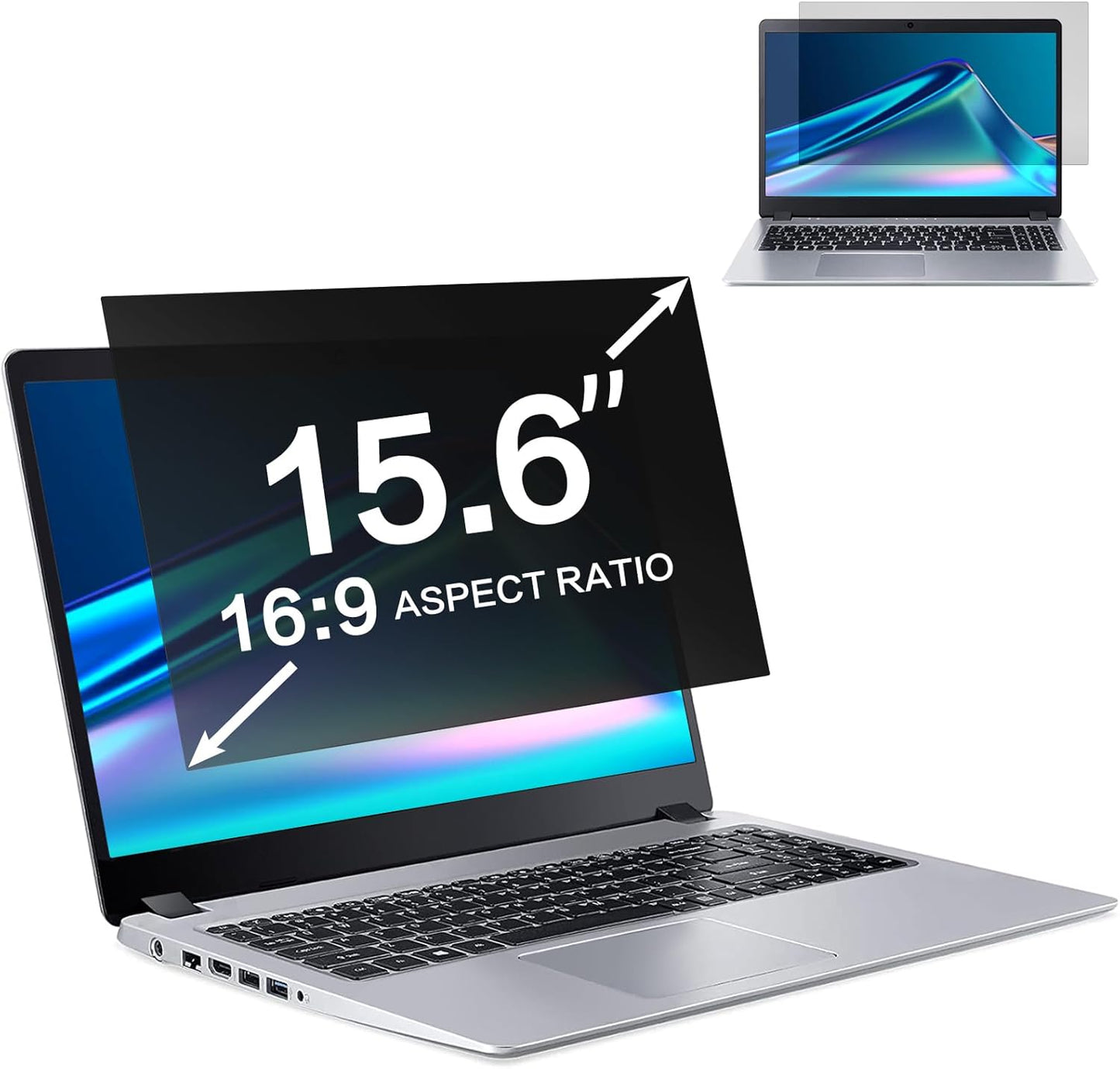 ZOEGAA 14 Inch Laptop Privacy Screen Filter, for 16:10 Widescreen Monitors -Dell HP Acer Samsung Lenovo ASUS Toshiba, Removable Privacy Screen Anti-Peeping, Anti Blue Light Blocking and Anti Glare
