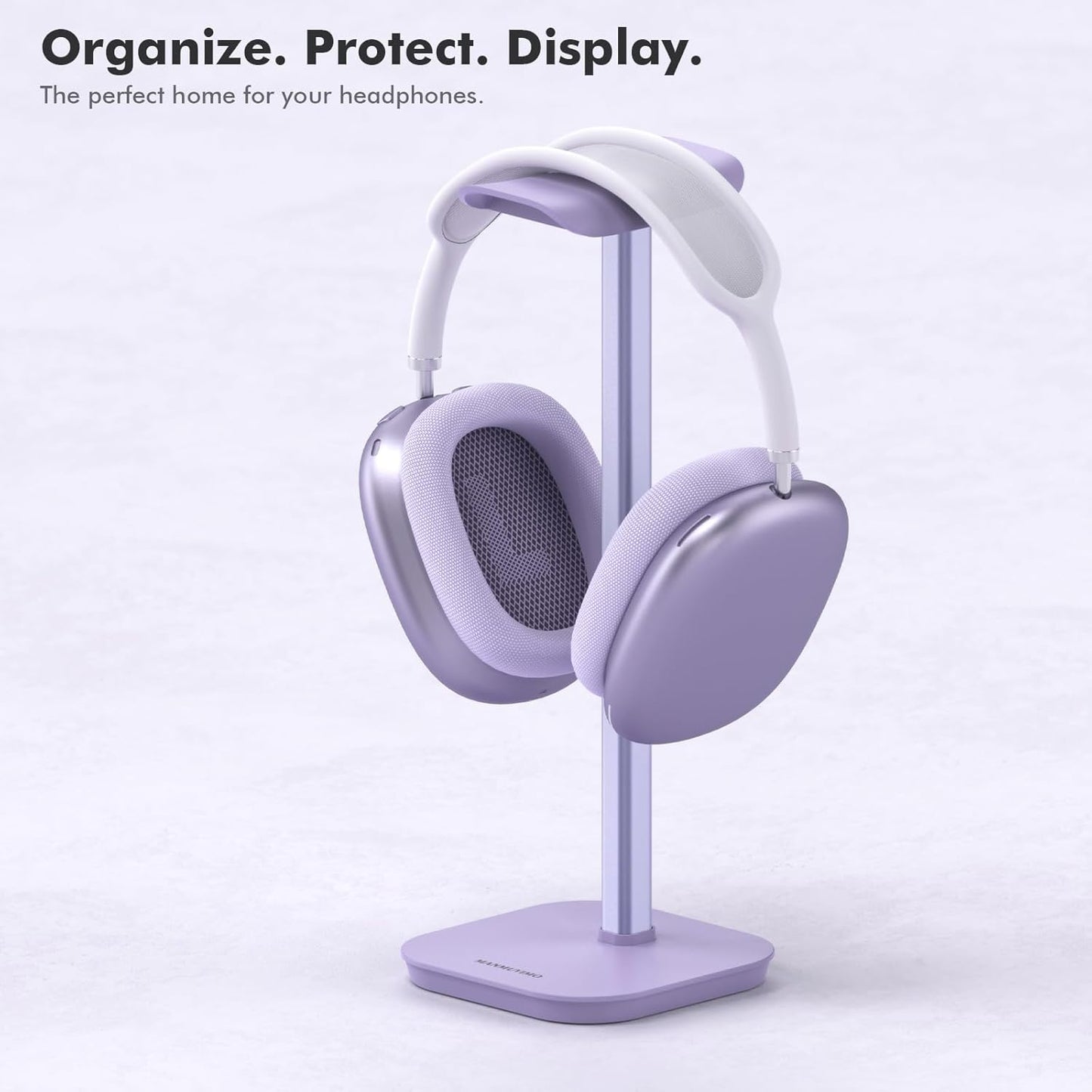 Headphone Stand, Desktop Headset Holder Heavy Base Desk Earphone Stand Aluminum Gaming Headset Hanger Rack Compatible with AirPods Max, AirPods Pro, Sony, Beats, Bose, Razer (White)