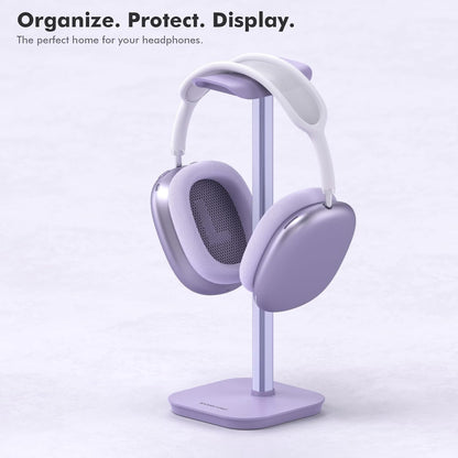 Headphone Stand, Desktop Headset Holder Heavy Base Desk Earphone Stand Aluminum Gaming Headset Hanger Rack Compatible with AirPods Max, AirPods Pro, Sony, Beats, Bose, Razer (White)