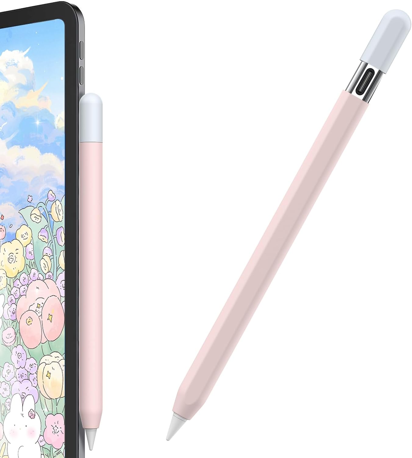 AhaStyle Silicone Case for Apple Pencil (USB-C) 2023 Ultra Thin Proteative Cover Skin Apple Pencil Sleeve Anti-Slip Grip Compatible with Apple Pencil USB C (Lavender)