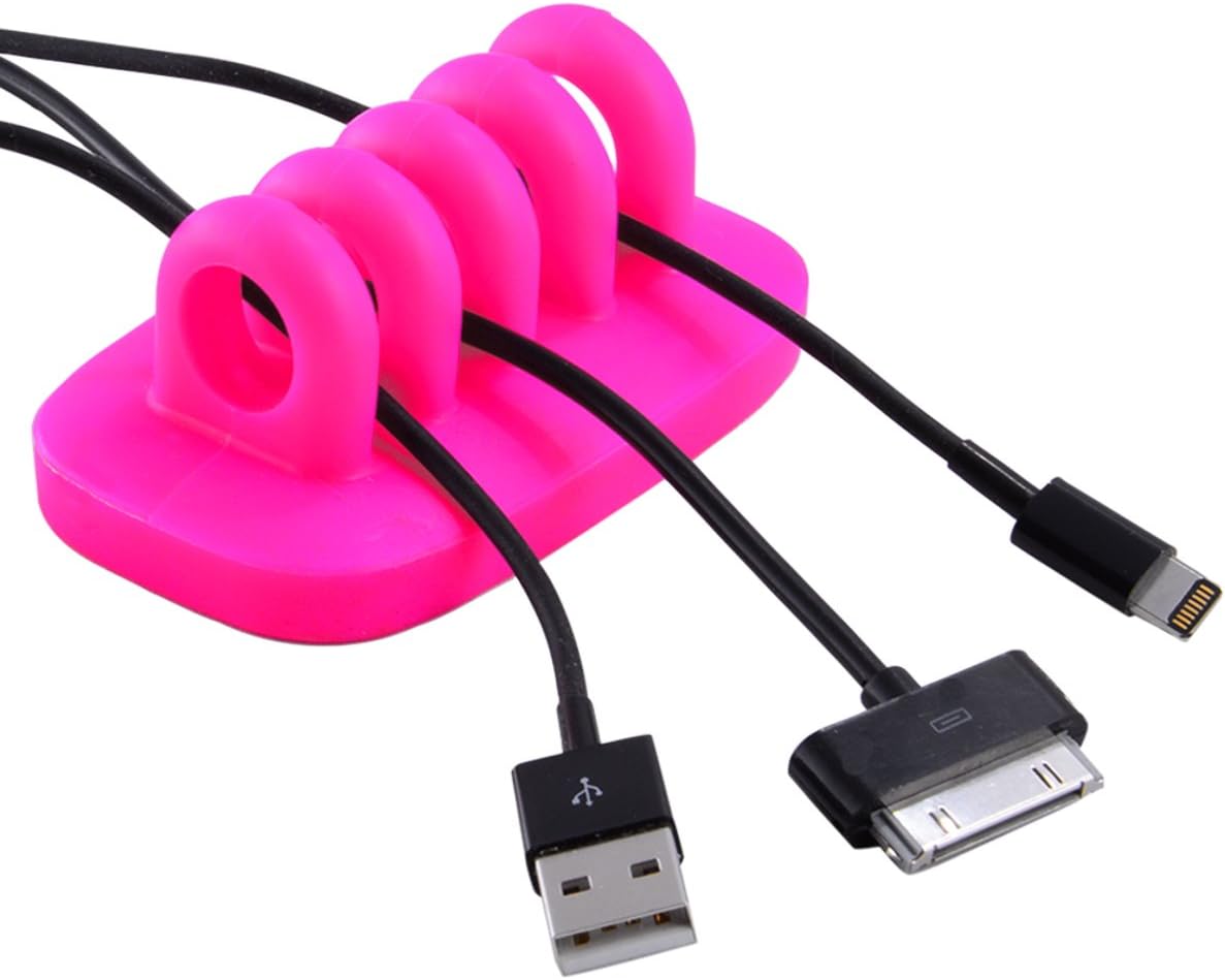 Cable Clip Holder Weighted Desktop Cord Management Fixture (Black)