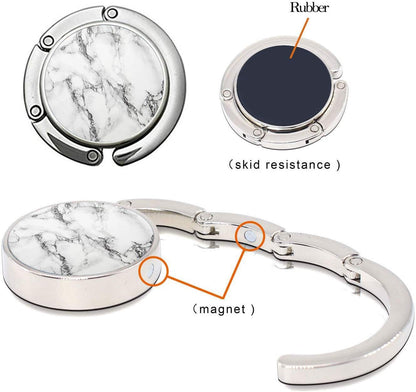 Bosketo Foldable Purse Hook Womens Bag Table Hanger Collection Desk Hooks for Purse (3pack Pretty Floral Hook)