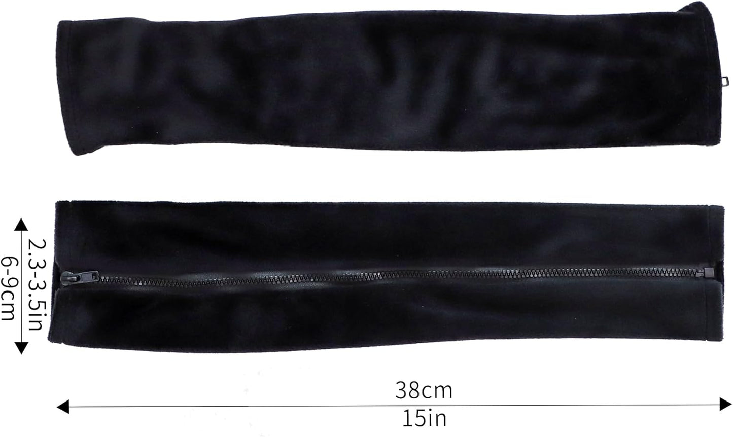 FORCHEER Office Chair Armrest Covers 12-15 Inch Velvet Elastic Black Arm Rest Covers for Desk Computer Chairs Washable