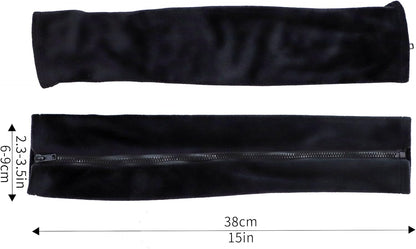 FORCHEER Office Chair Armrest Covers 12-15 Inch Velvet Elastic Black Arm Rest Covers for Desk Computer Chairs Washable