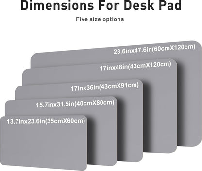 Aothia Leather Office Desk Pad Protector, Non-Slip PU Leather Desk Blotter, Waterproof Laptop Writing Mouse Pad for Office and Home, Black, 31.5" x 15.7" - Colors B