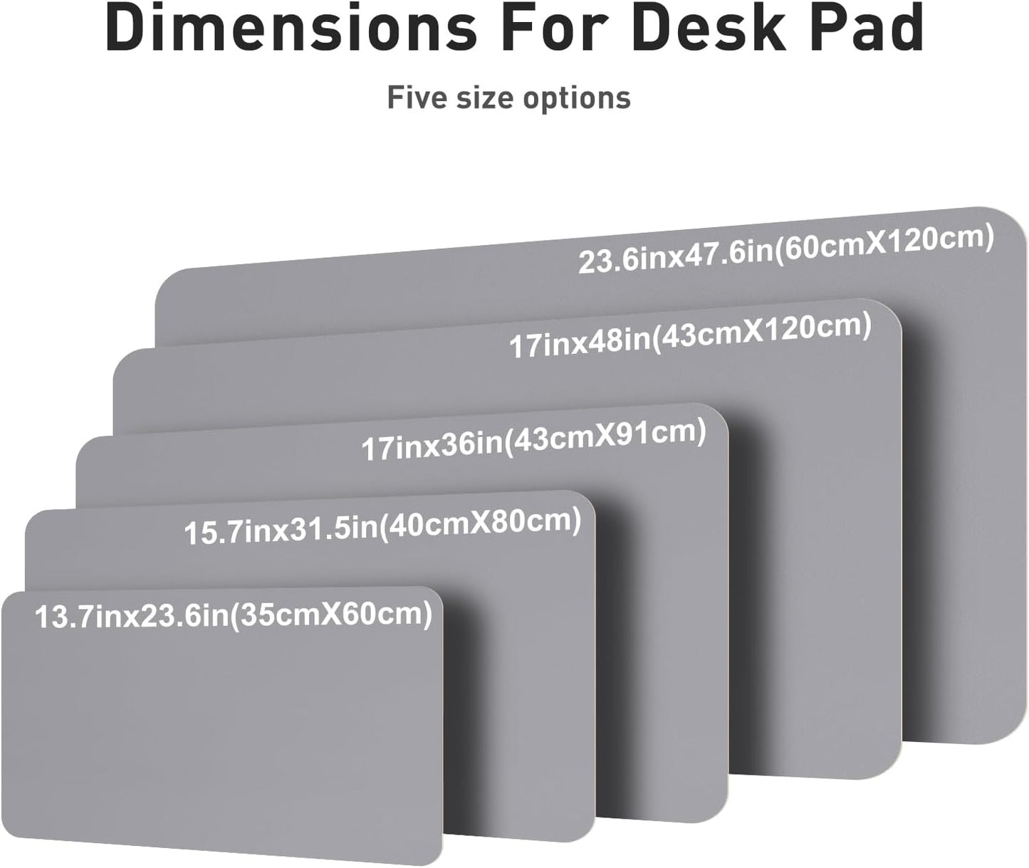 Aothia Leather Desk Pad Protector, Mouse Pad, Office Desk Mat, Non-Slip PU Leather Desk Blotter, Laptop Desk Pad, Waterproof Desk Writing Pad for Office and Home (Black,36" x 17") - Colors B