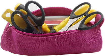 Heavy Canvas Stationery Portable Compact Simple Zipper Pencil Case and Durable Small Medicine Bag 1 Pack Khaki