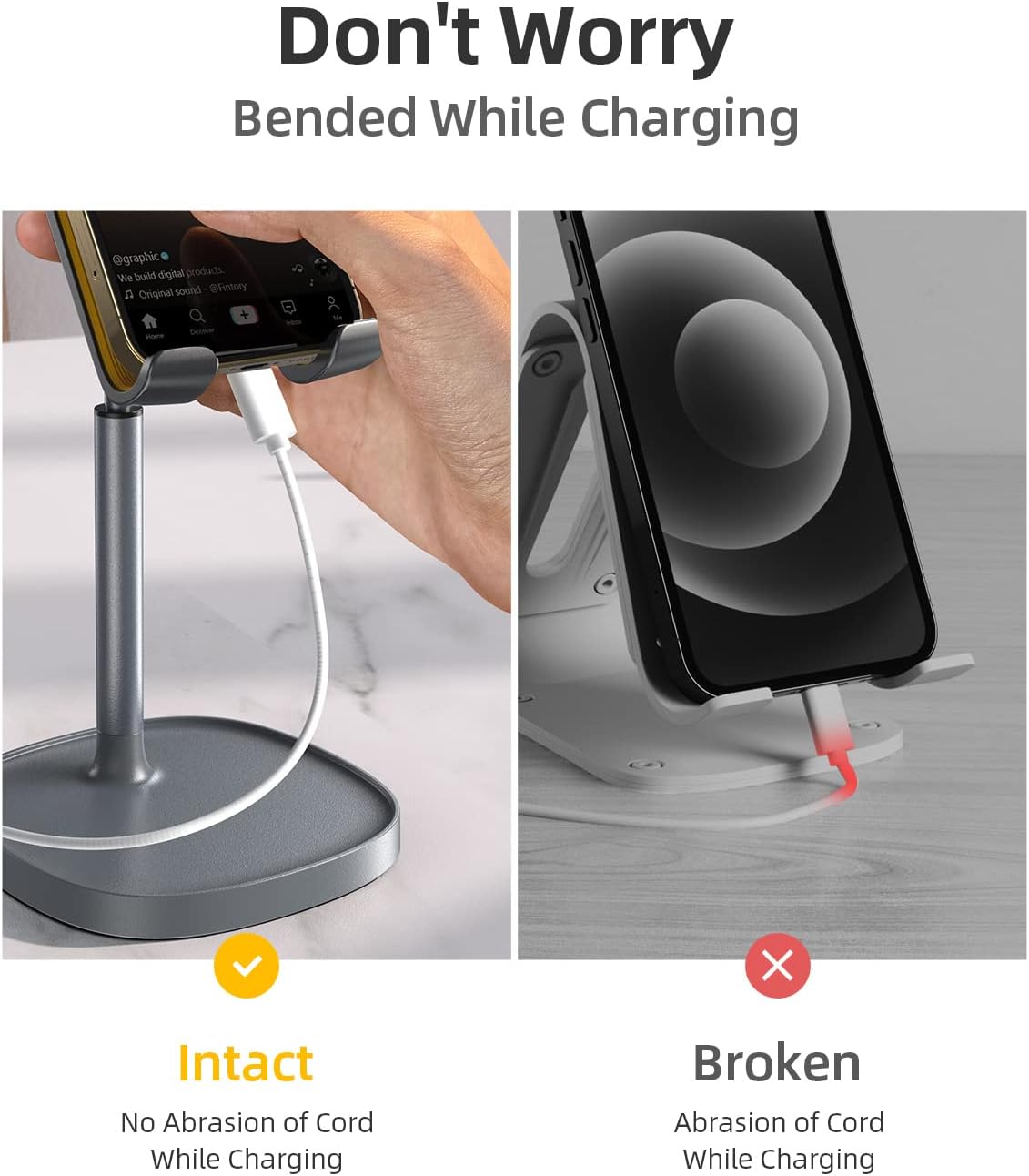 LISEN Cell Phone Stand Phone Holder for Desk Office Decor, Office Desk Accessories Women PC Gaming Essentials iPhone Stand Gadgets Men Gift for Father Fit OtterBox Case Switch iPad Air Tablet 4-10 in