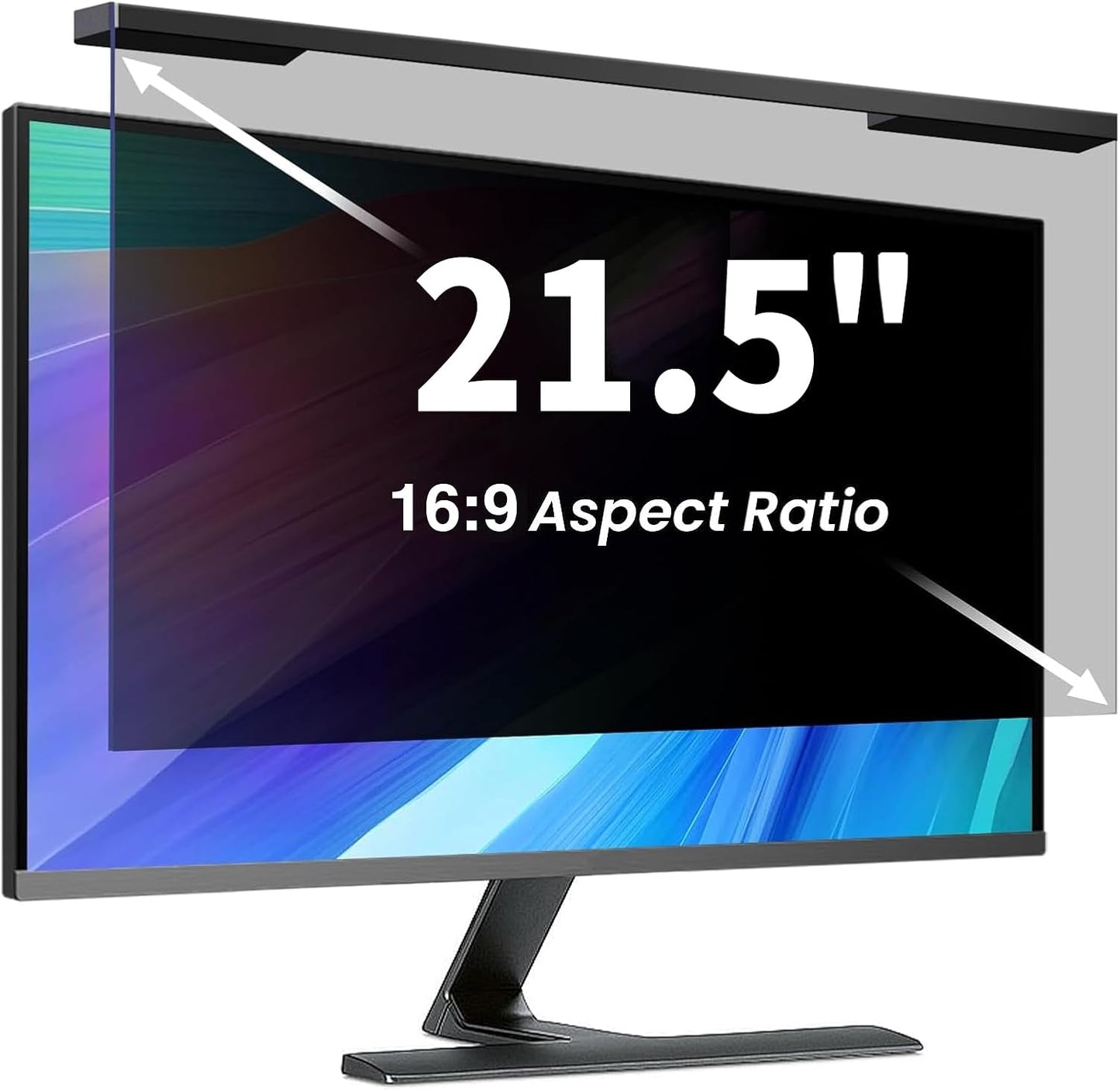 Hanging 21.5 Inch Computer Privacy Screen Filter, Hanging Computer Screen Privacy Cover, Compatible with, 21.5 Inch 16:9 Widescreen Monitors, Protect Eyes from Glare and Blue Light