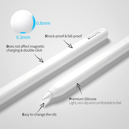 Ultra Thin Protective Pencil Cover for Apple Pencil Pro &Apple Pencil 2nd Gen Silicone Case Sleeve Compatible with Apple Pencil Pro (Pink)