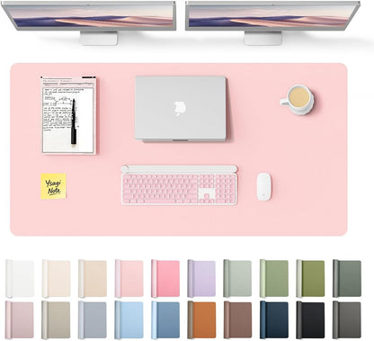 YSAGi Leather Desk Protector, Office Mat, Large Mouse Mat, Non-Slip PU Leather Blotter, Laptop Desk Mat, Waterproof Writing Pad for Office and Home (Black, 31.5" x 15.8") - Colors A