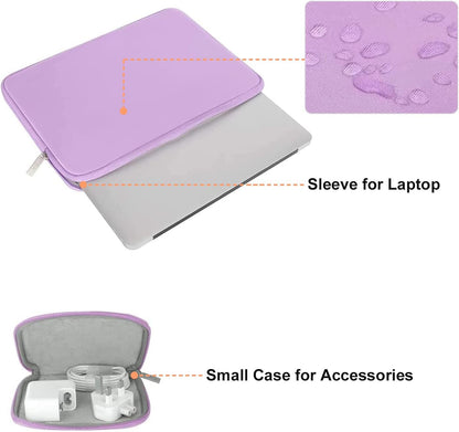 MOSISO Laptop Case 13.3 inch, 13-13.3 inch Laptop Sleeve Bag Compatible with MacBook Air/Pro 13/Pro 14 M5 M4 M3 M2 M1, HP Dell ASUS Lenovo, Neoprene Computer Sleeve Bag with Small Case, Baby Pink - Colors A