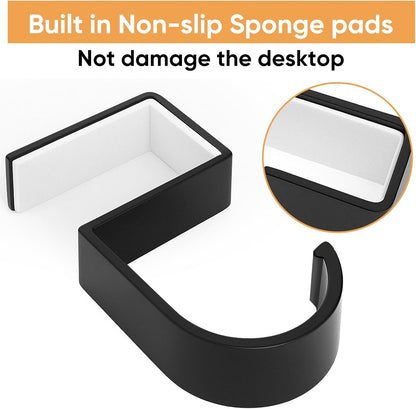 Durable Alloy Purse Hook for Table: 2-Pack Heavy Duty Holder for Desk with Non-Slip Pad - 22 lbs Max Load Portable Hanger for Restaurants Office Desks Bars & Cafes - Hanging Umbrellas Keys Headphone