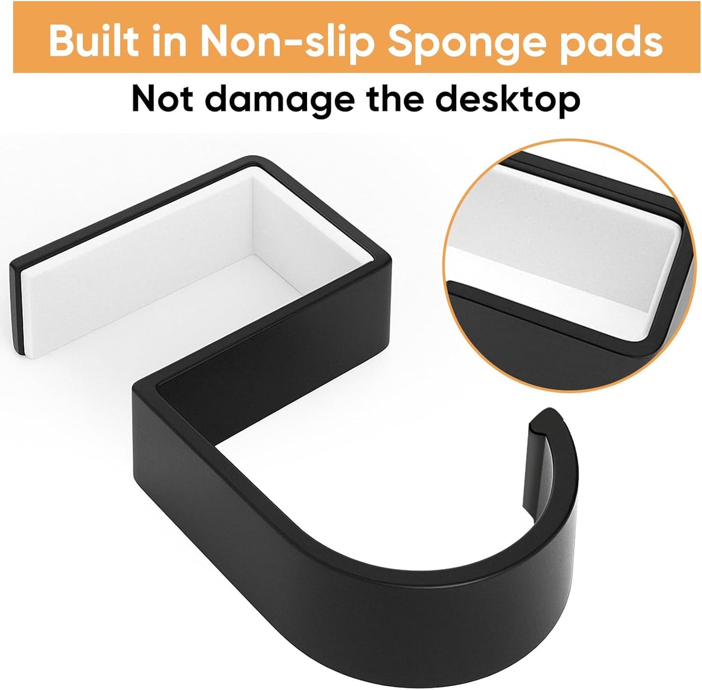 Durable Alloy Purse Holder for Table: 2-Pack Purse Hook for Desk with Non-Slip Pad - Portable Handbag Hanger for Restaurants, Office Desks, Bars & Cafes Hanging Umbrellas Keys Cups Headphone