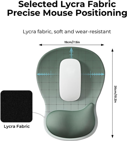 EooCoo Ergonomic Mouse Pad with Gel Wrist Rest Support, Middle Concave Design for Natural Wrist Alignment, Non-Slip Base Mousepad for Laptop, Computer, Office Desk Accessories, Carpal Tunnel Syndrome