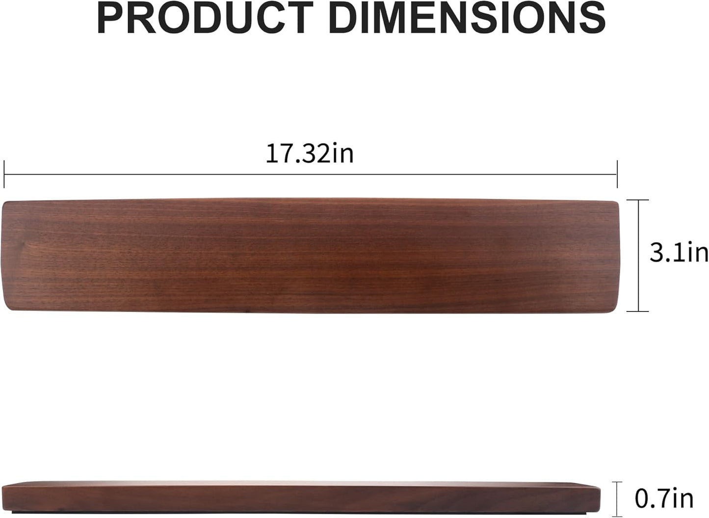 87 Keys Keyboard Wrist Rest - Ergonomic Walnut Wood Palm Rest for Mechanical Keyboard, Non-Slip, Comfortable Typing and Gaming (87 Keys) ﻿
