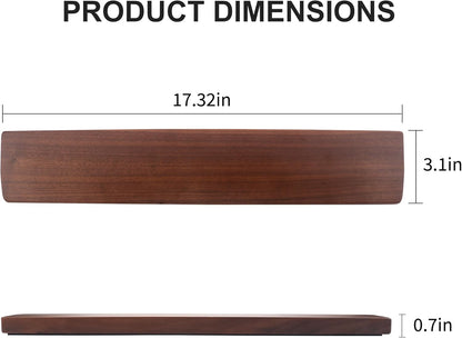 87 Keys Keyboard Wrist Rest - Ergonomic Walnut Wood Palm Rest for Mechanical Keyboard, Non-Slip, Comfortable Typing and Gaming (87 Keys) ﻿