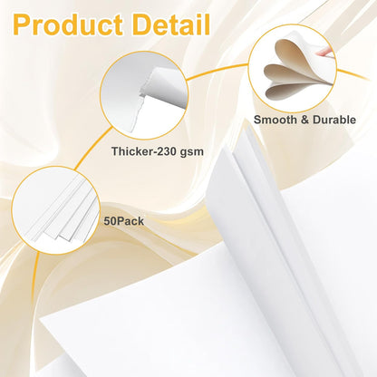50 Pack White Poster Boards, 11"x14" White Poster Paper Heavyweight Poster Board Bulk Blank Poster Board for Art Display Board,Classroom Use,School Craft Project,Presentation Drawing