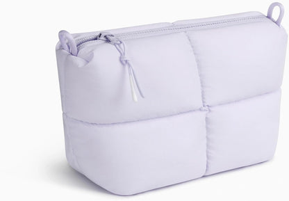Comfyable Puffy Electronics Organizer Travel Case, Cute Tech Pouch for Women Men, Cable Storage Bag for Charger, Phone, Power Bank, Cord, Compact Tech Accessories Pouch, Rice